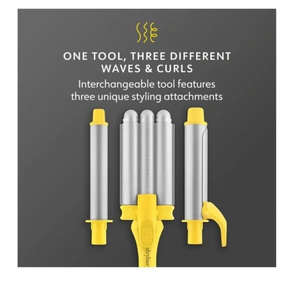 Drybar Yellow and Silver Curling Iron Set (curls, Natural, Beachy Waves) - Picture 3 of 3